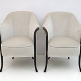 Pair of Giorgetti Italian Velvet Armchairs "Progetti", 1980s