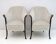 Pair of Giorgetti Italian Velvet Armchairs "Progetti", 1980s