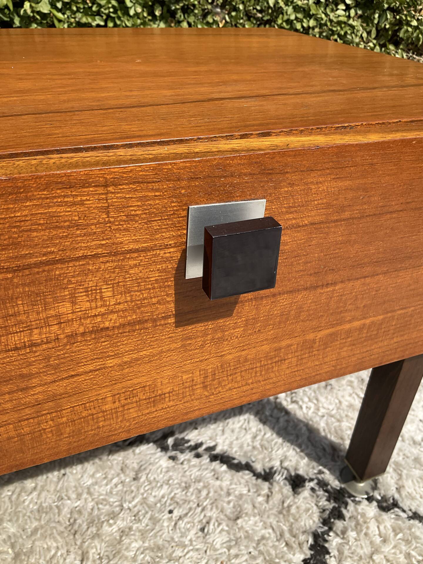 Vintage bedside table from the 60s-70s in teak.