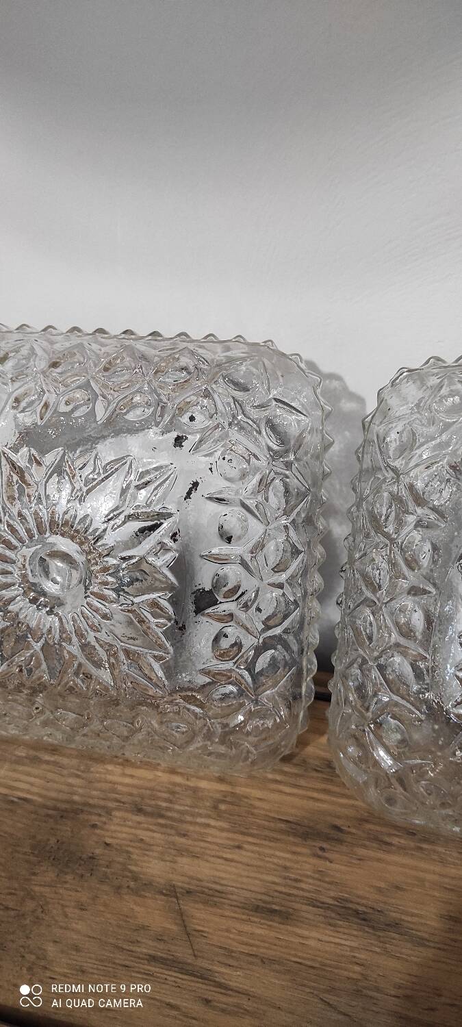 Duo vintage glass ceiling light