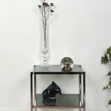 Chrome and glass side table