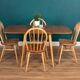 Retro Blonde Ercol Model 383 Dining Table & Four Model 370 Windsor Kitchen Dining Chairs