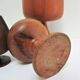 Five vintage turned wooden walking glasses