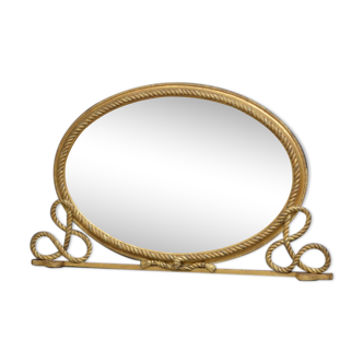 Victorian overmantel mirror in gilded wood 74x123cm