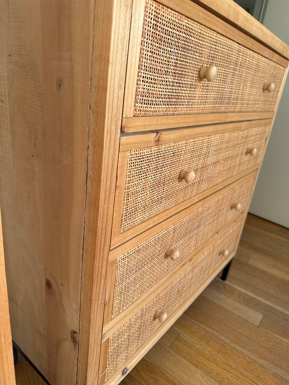 Rattan drawer chest