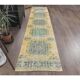 Tapis floral turc vintage noué à la main des années 1970 80x354