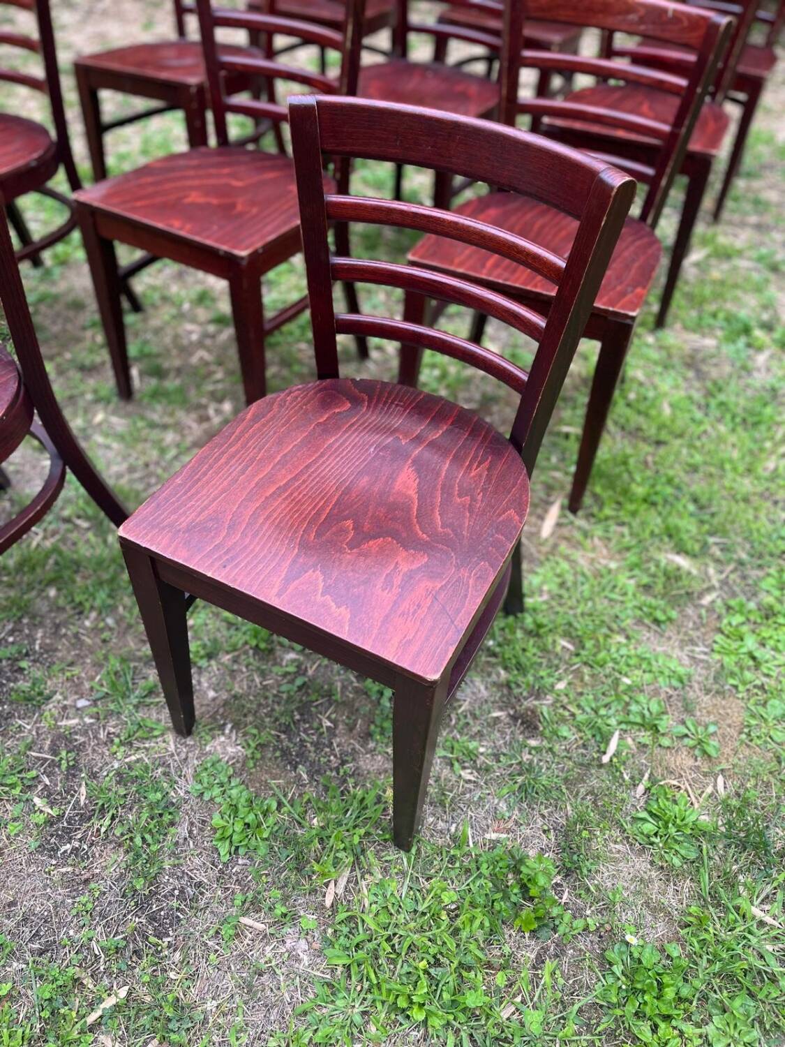 Wooden bistro chairs