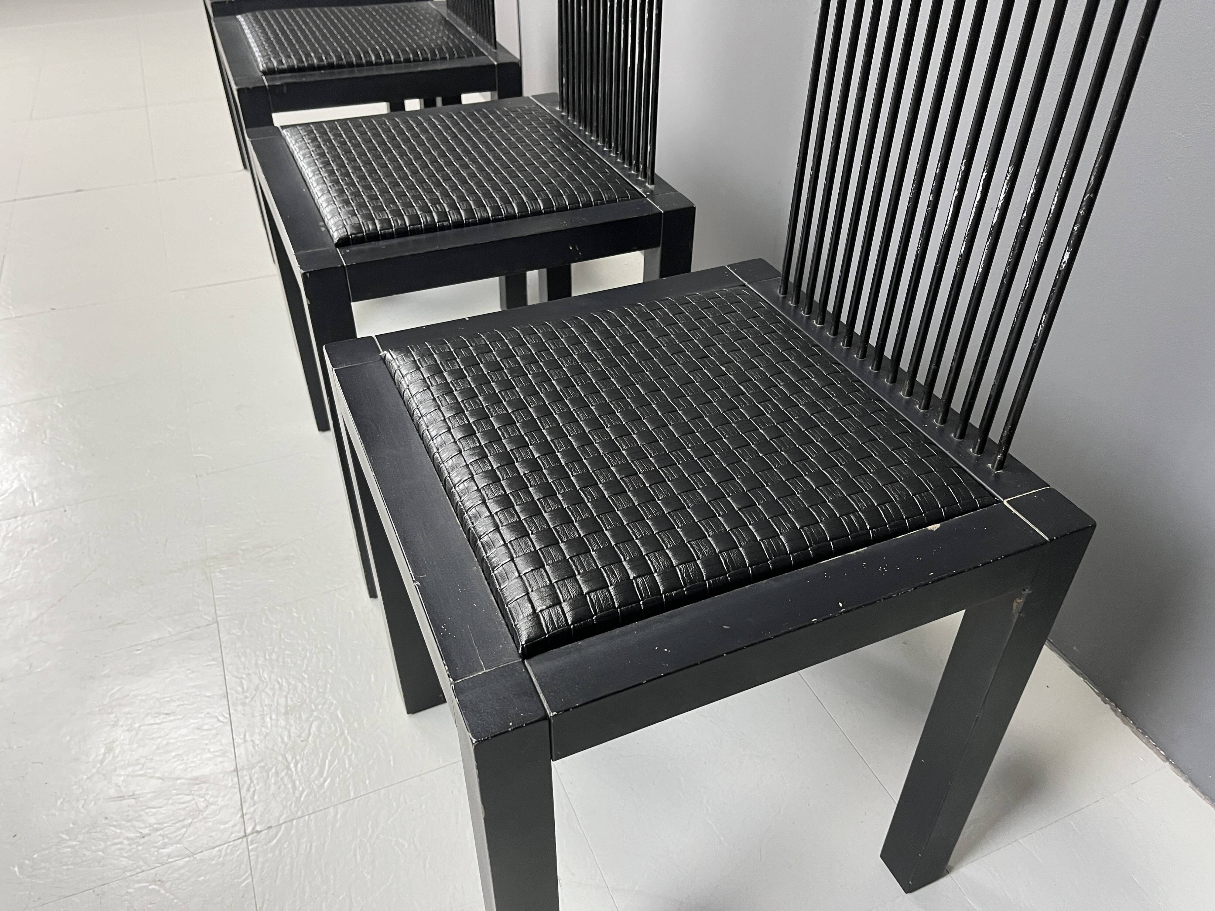 Vintage high back dining chairs, 1980s