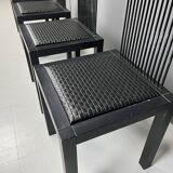 Chaises de salle à manger vintage à haut dossier, 1980