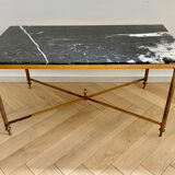 Brass and marble coffee table