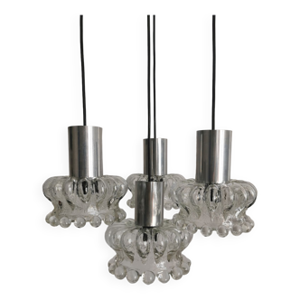 Hillebrand chandelier glass and chrome 60s