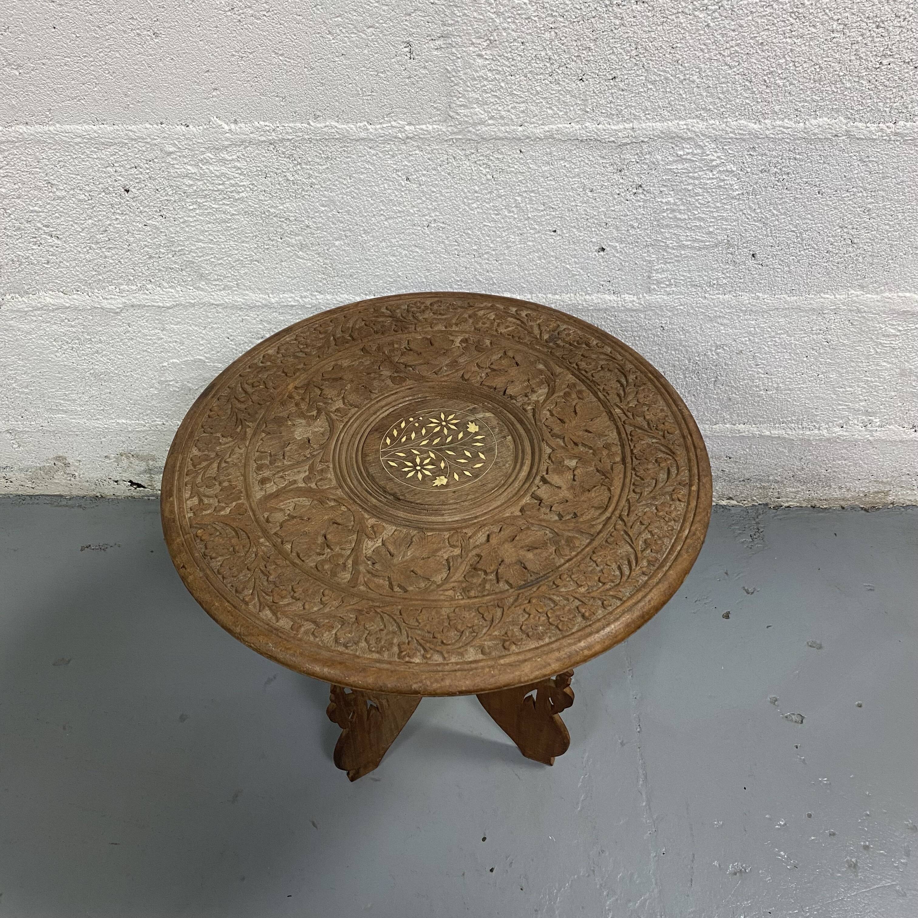 Anglo-Indian carved side table
