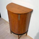 Biedermeier Demilune Half Cabinet in Cherrywood and Brass, France, 1810s