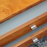 Rare pair of bedside tables in elm burl - 1970