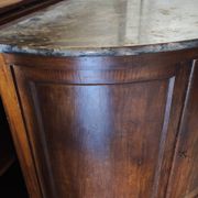 Rare Low Corner Cabinet from the Louis-Philippe Era – 19th Century – Marble Top