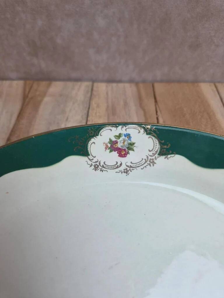 Ravier Iron Earth Digoin Sarreguemines Champagne 2 – green and flowers