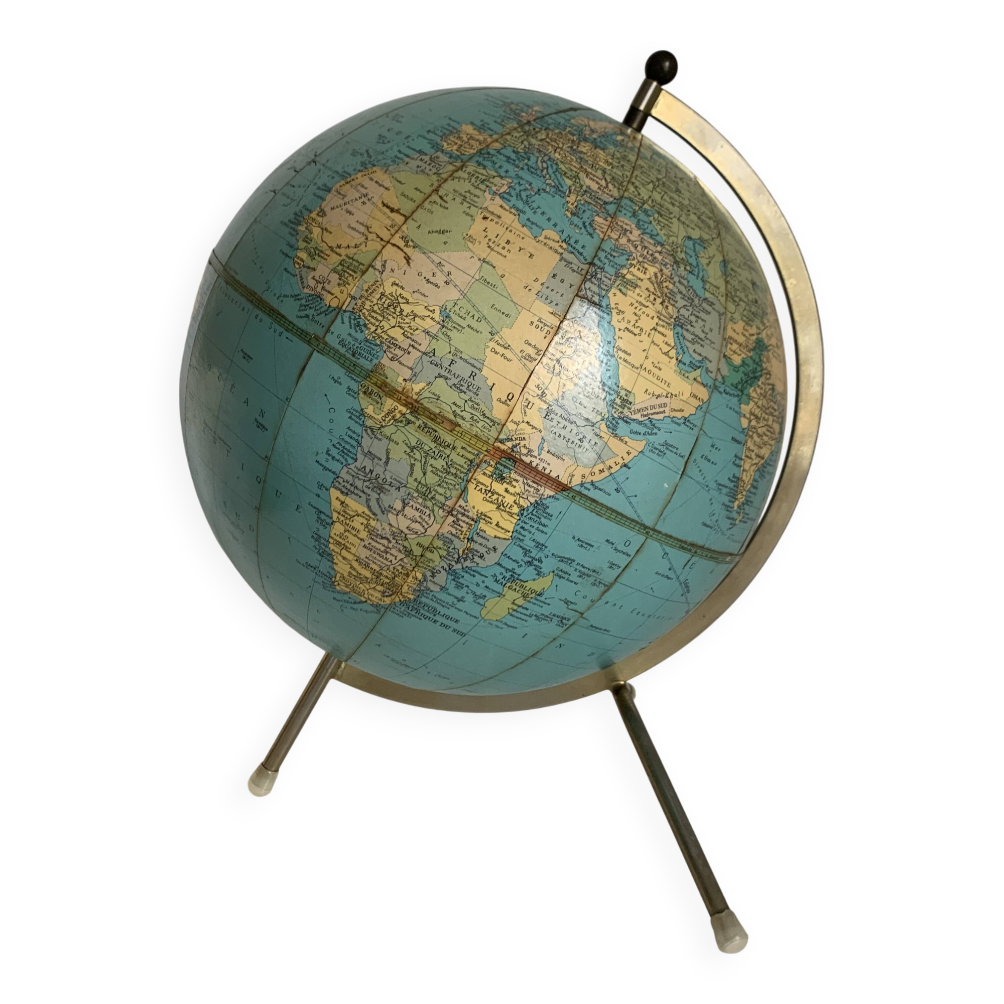 Globe vintage 1976 terrestre Taride philips challenge mappemonde - 33 cm