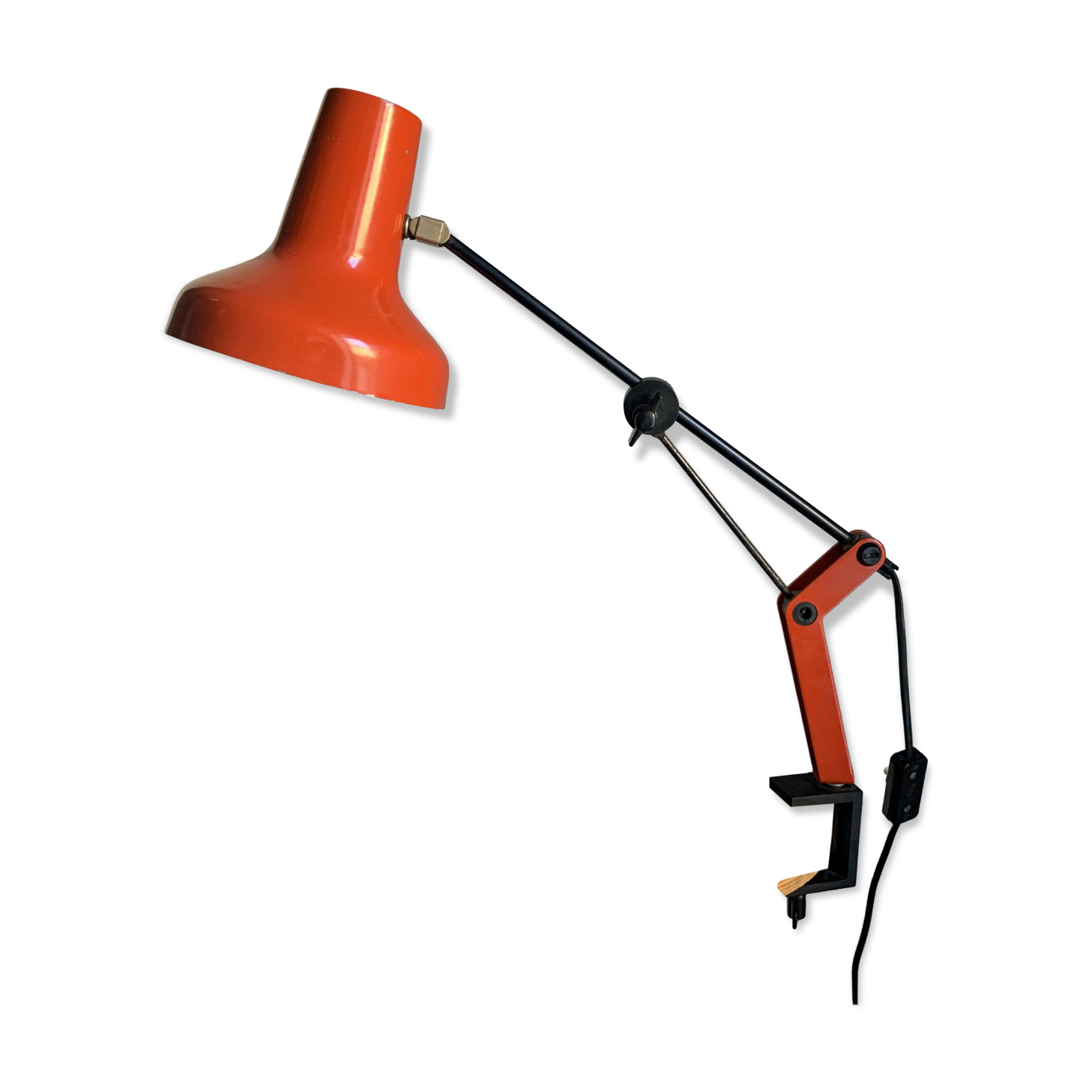 Vintage 1970s architect's desk lamp RDA (DDR - GDR) red - 50 cm