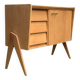 Vintage sideboard with tapered legs, light oak, 1960s.