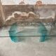 Table basse en verre teinté bleu an80