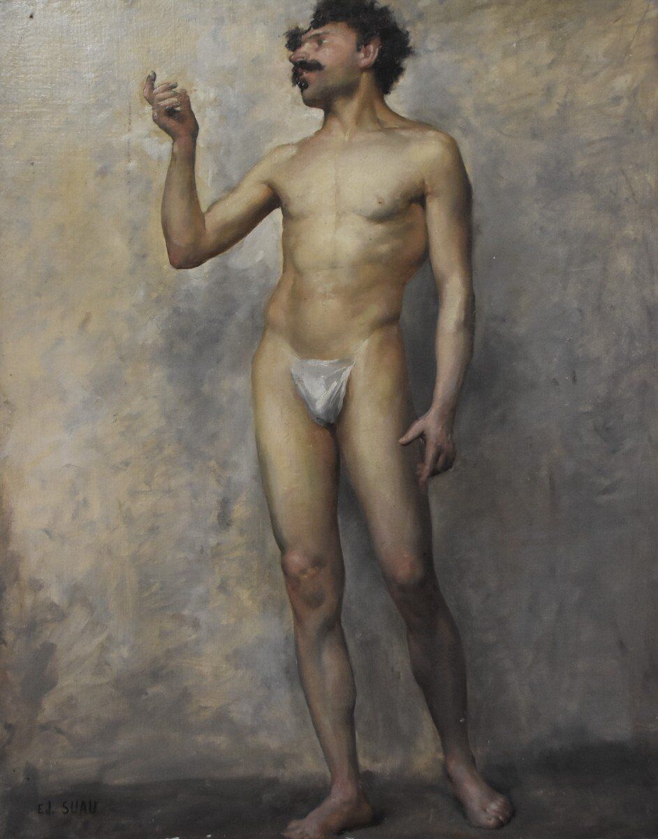 Edmond Suau (1871-1929) An Academy, Oil on Canvas Signed