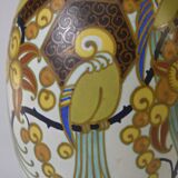 Keramis art deco porcelain vase signed jan wind "birds of paradise"