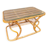 Vintage rattan coffee table – 1950s design