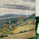 Painting oil landscape countryside 1942