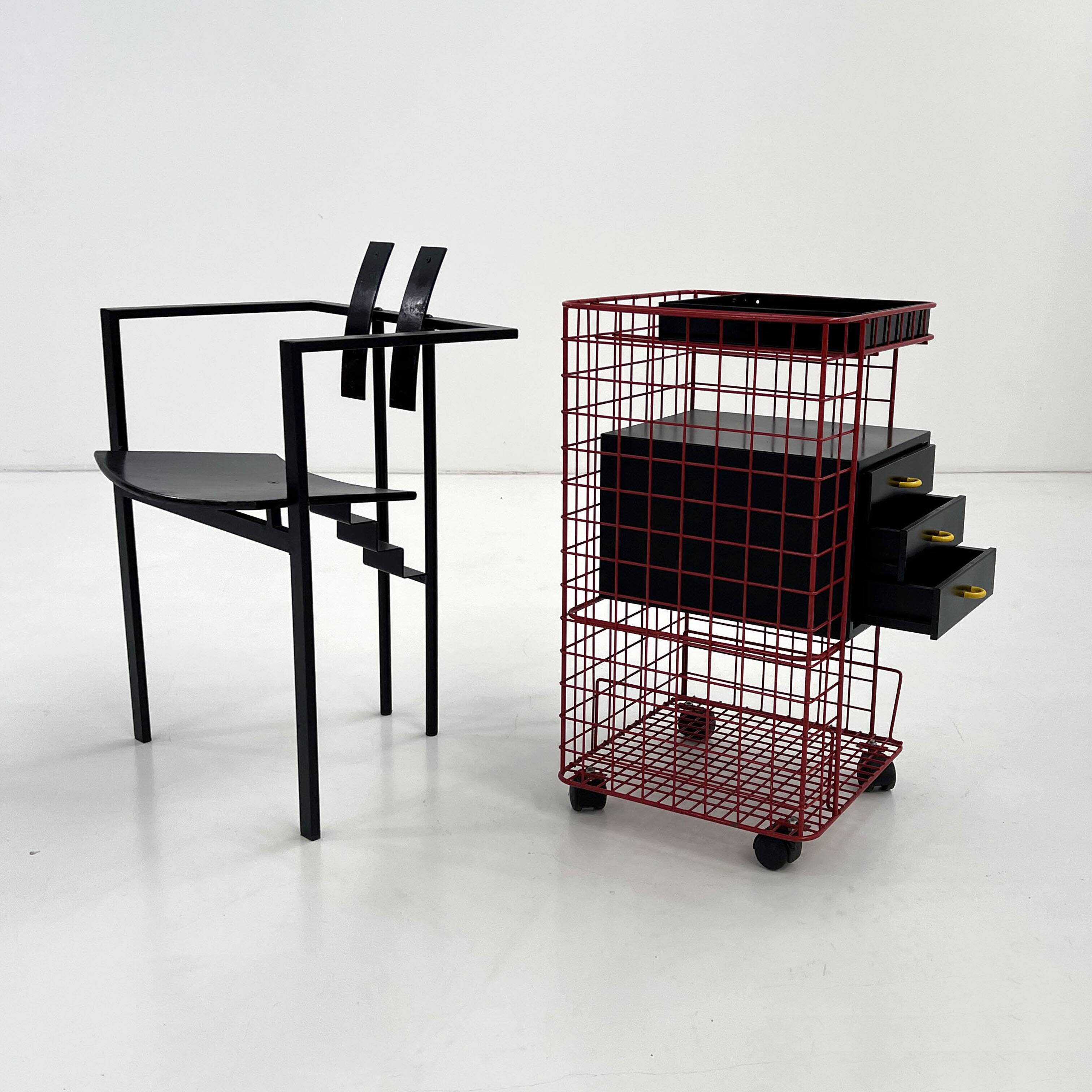 Postmodern metal drawer chest, 1980
