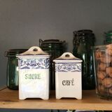 Pots à épices vers 1910 St Amand décor bleu