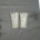 Pair of large vintage cut crystal vases – Geometric, heavy design