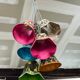 Abats-jour en suspension en tissu multicolore