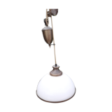Suspension en opaline blanche a va et vient