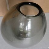 Danish glass vase in grey-black. Signed with the artist's monogram.
