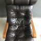 Fauteuil vintage en cuir danois des années 70