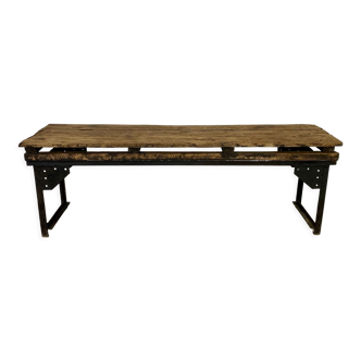 Industrial console wood and metal