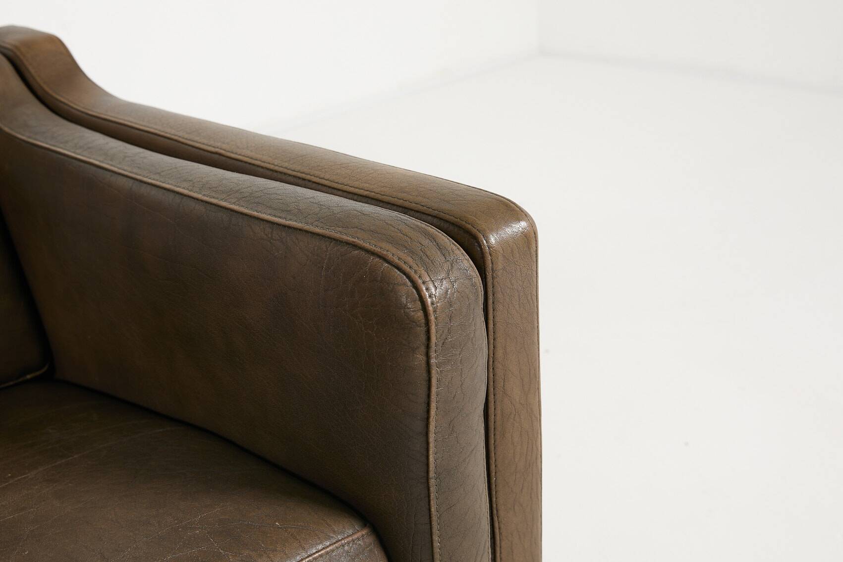 Two seat brown leather sofa from Vemb, 1980’s Denmark