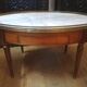 Oval hot water table in cherry and marble