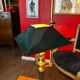 Large Empire Bouillotte Lamp in Brass and Lacquered Sheet Metal Restored - H6