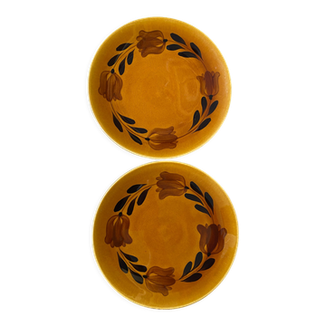 Set of 2 plates in earthenware of St Amand