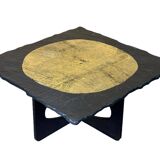 60s 70s Brutalist Coffee Table Side Table Slate Top Design