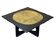 Table brutaliste avec plateau en ardoise 60s 70s