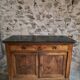 French Louis Philippe walnut buffet with black marble top, France, circa 1840–1860.