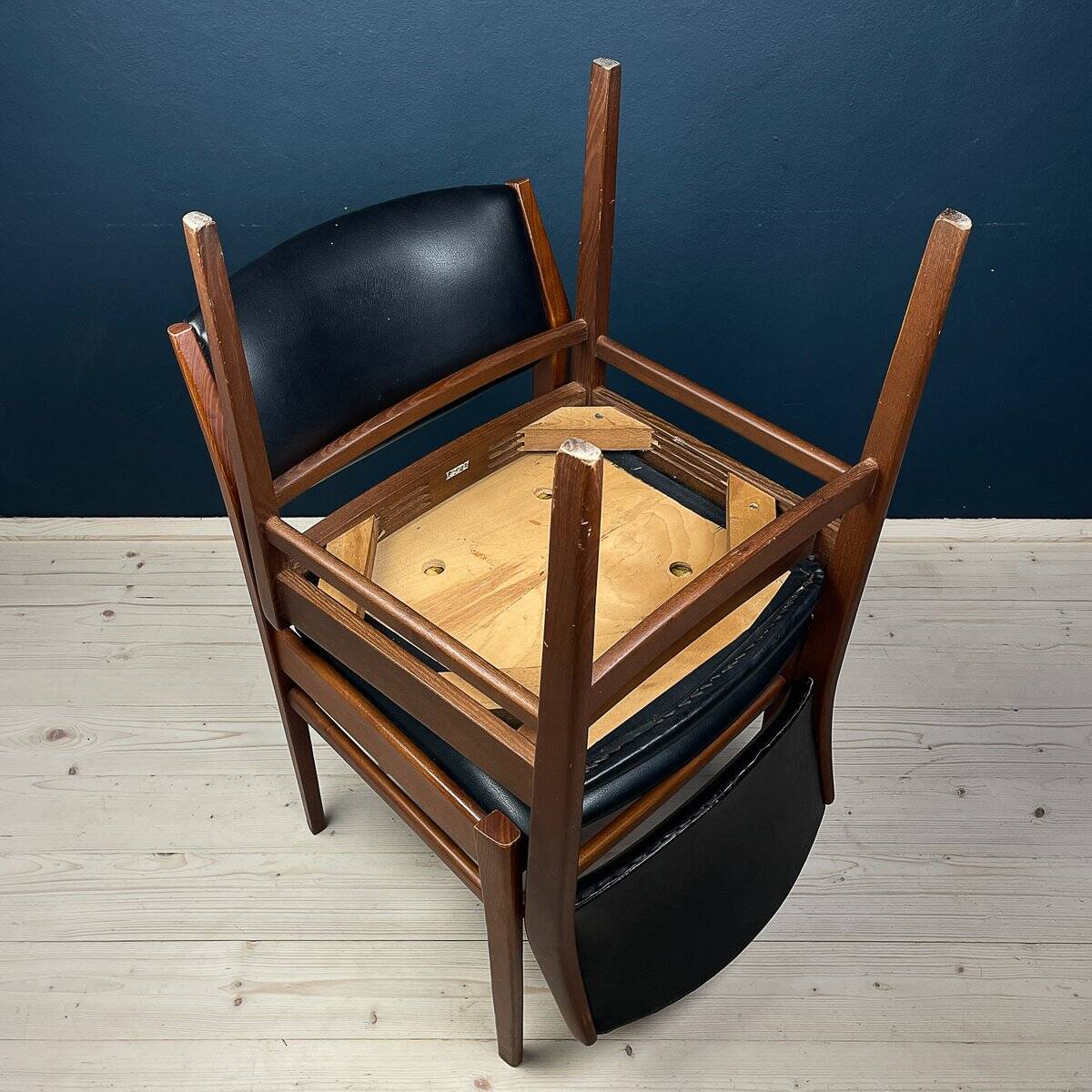 Mid-century dining chair set, Italy, 1970s