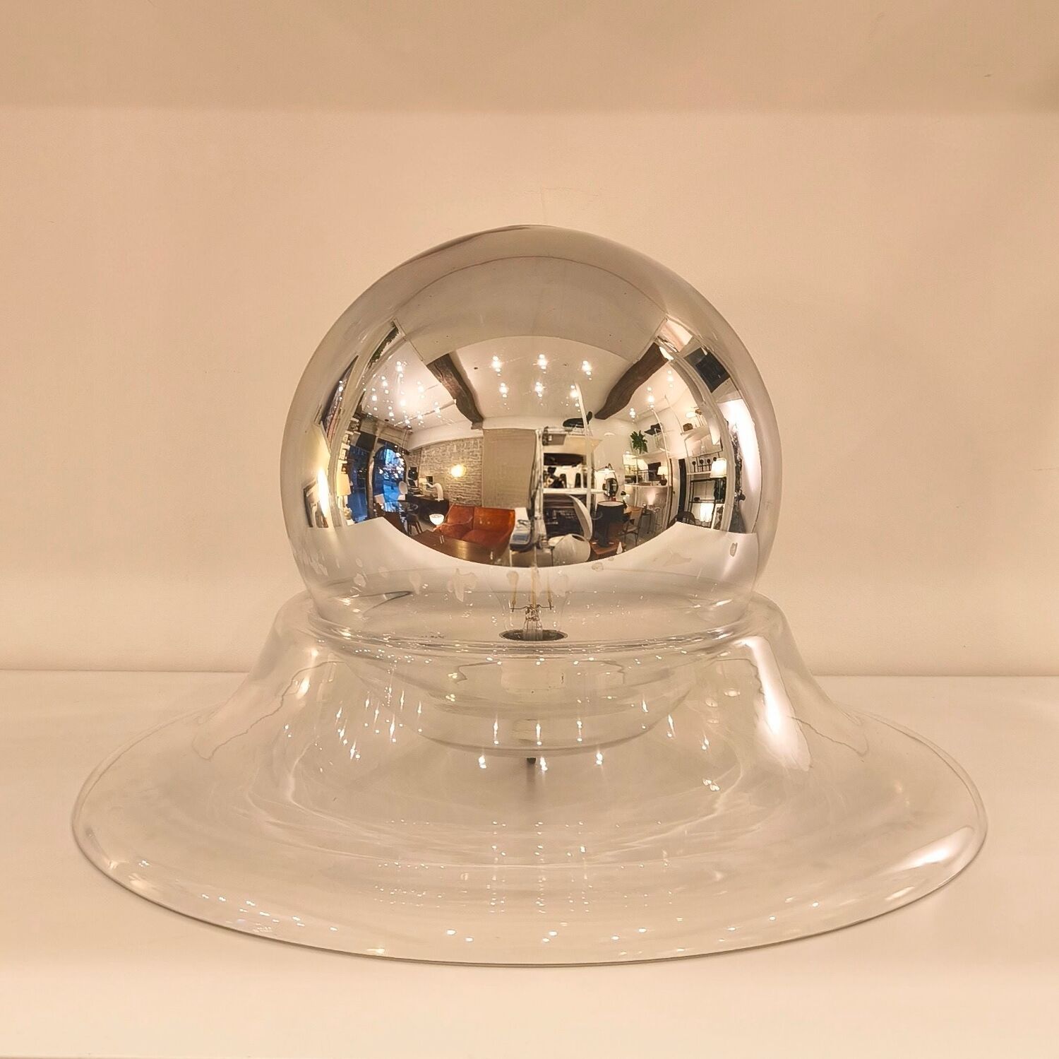 Important table lamp in glass, design by Ornella Noorda, Venini, 1970.