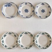 Lot de 6 assiettes en faïence vintage - années 1940-1950