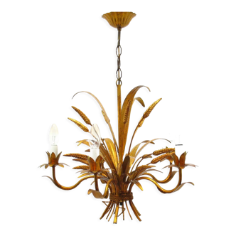 Lustre floral hollywood regency années 1970