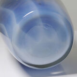 Vintage smoked glass vase lined with opaline, Murano bubble.