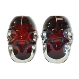 Pair of glass vases by Aseda Sweden