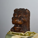 Neo-Renaissance walnut armchair with lion heads, circa 1880